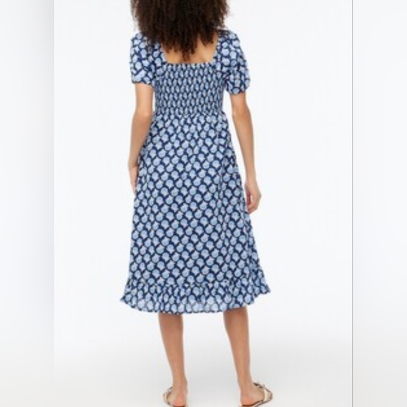 J. Crew Blue and White Ruffled Midi Sundress - Picture 3 of 11